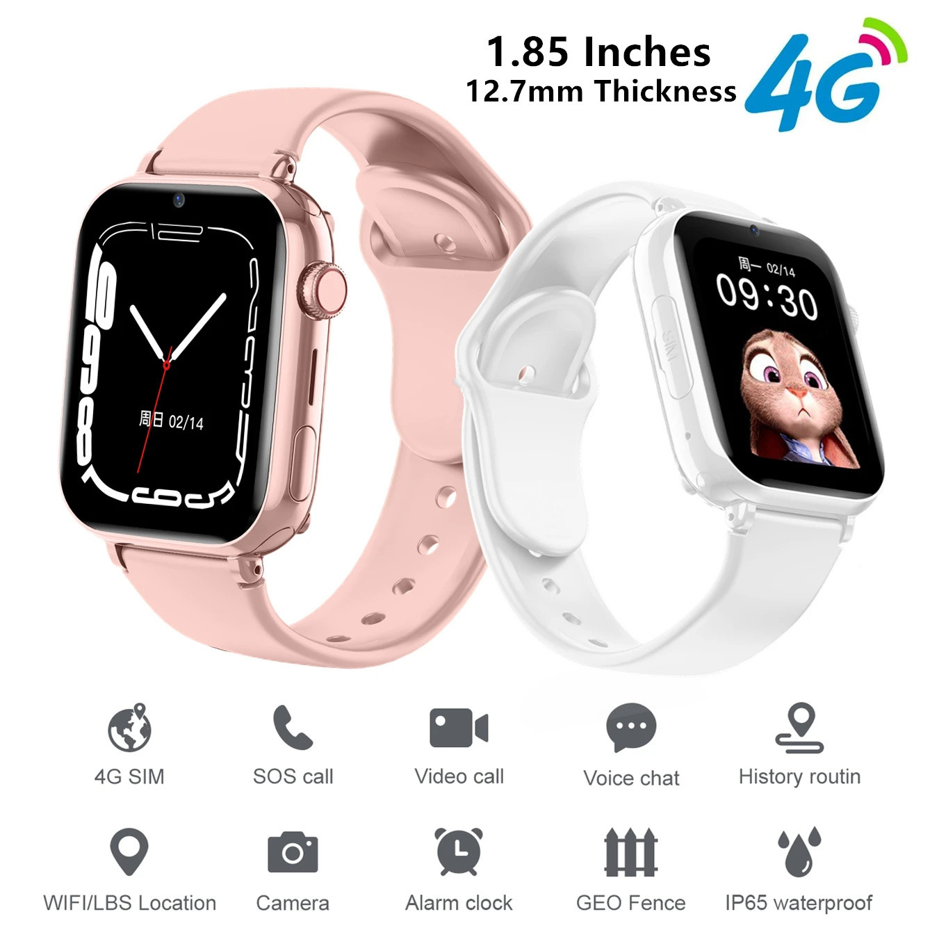 Smartwatch Digital Watches For Girls - เด็กใหม่นาฬิกาดิจิตอลโทรเด็กสมาร์ทนาฬิกาเด็ก GPS SOS กันน้ํา Smartwatch ซิมการ์ด