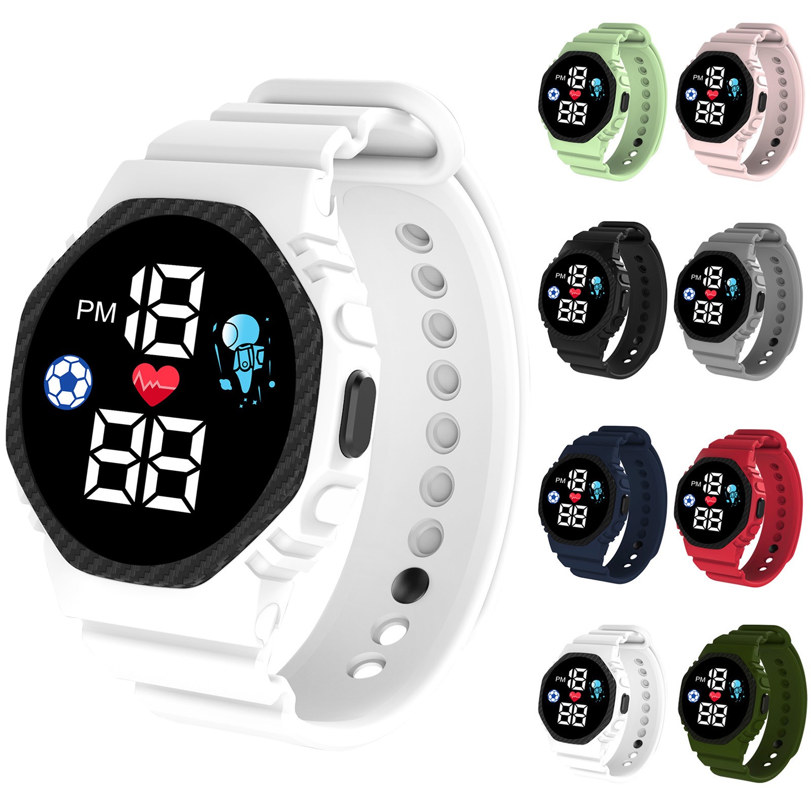 Smartwatch Digital Watches For Girls - สมาร์ทวอท์ชหลากสีสำหรับเด็กเด็กชายหญิงสร้อยข้อมือกีฬาแฟชั่นนาฬิกาข้อมือ LED ดิจิตอลนาฬิกาอัจฉริยะของเด็กกันน้ำ