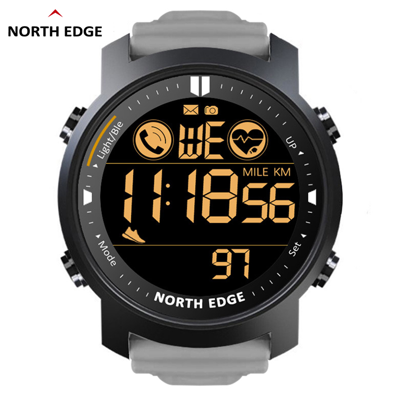 Smartwatch Professional Watches For Men - NORTH EDGE สมาร์ทวอท์ชผู้ชายเครื่องวัดชีพจรกันน้ำ50M ว่ายน้ำกีฬาวิ่ง Pedometer นาฬิกาจับเวลา