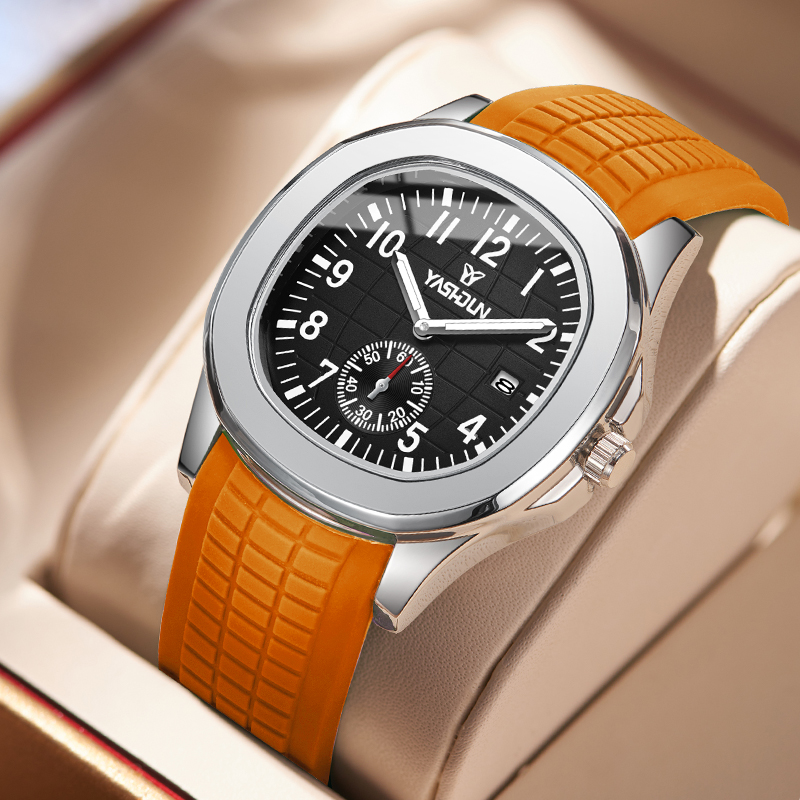 Smartwatch Watches Brands For Men - แบรนด์สปอร์ตนาฬิกาผู้ชายธุรกิจกันน้ำชายนาฬิกาเรืองแสงซิลิโคนแบนด์เดทสแควร์ควอตซ์นาฬิกาผู้ชายรีโลจ ฮอมเบอร์