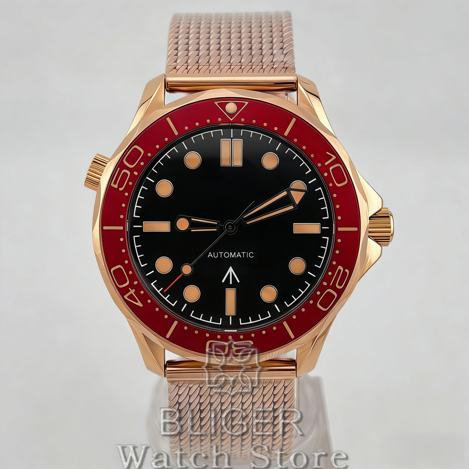 Mesh Stainless Strap - BLIGER วินเทจ บรอนซ์ โรสโกลด์ 41 มม.ผู้ชาย