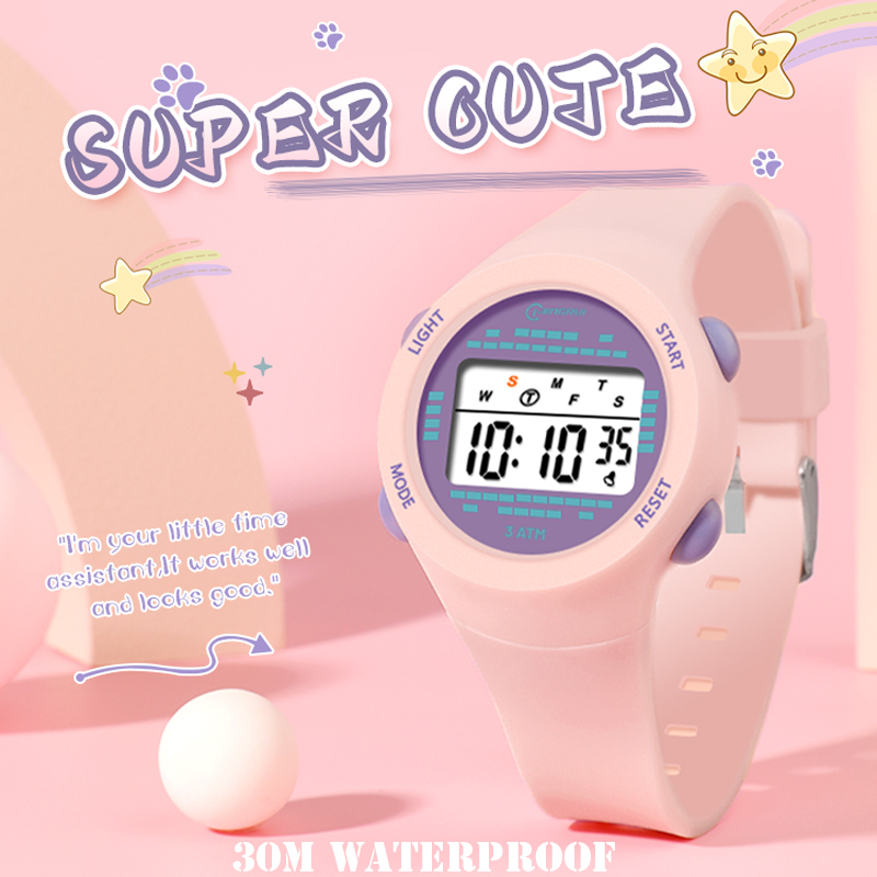 Smartwatch Digital Watches For Girls - นาฬิกานักศึกษาชายกลางน่ารักสีชมพูสำหรับหญิงสาว Jam Tangan elektronik สำหรับเด็กกันน้ำ30ม. ของขวัญ