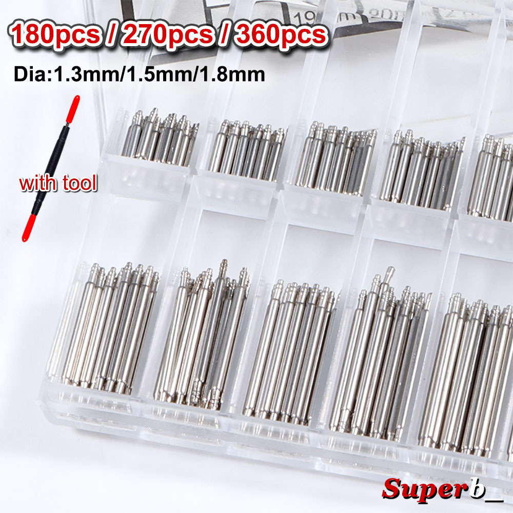 Spring Bar Tool - 360 ชิ้น เส้นผ่านศูนย์กลาง 1.3 มม./1.5 มม./1.8