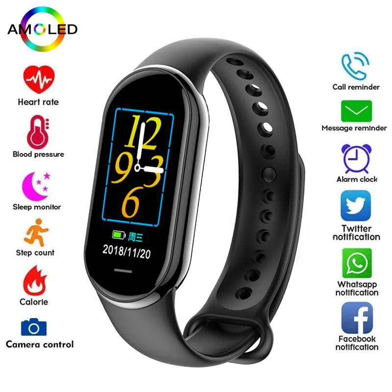 Smartwatch Professional Watches For Men - สมาร์ทวอทช์รุ่นใหม่ M8 ขนาดเล็ก สำหรับผู้ชายและผู้หญิง วัดอัตราการเต้นของหัวใจ ติดตามการออกกำลังกาย