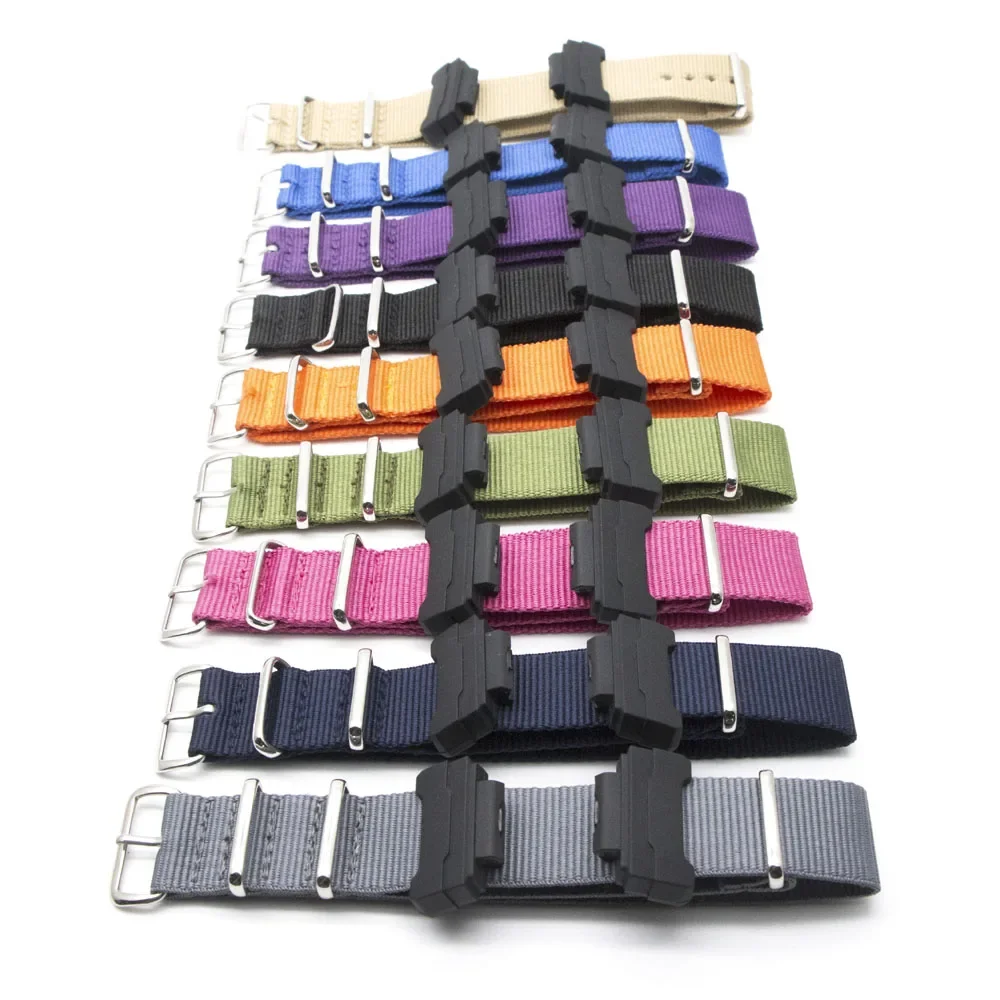 Casio Watches Smartwatch - สายสายนาฬิกาข้อมือสำหรับ Casio G SHOCK อะไหล่สายนาฬิกาอุปกรณ์เสริมอัจฉริยะสายไนลอนสายรัดข้อมือหัวเข็มขัดเงิน