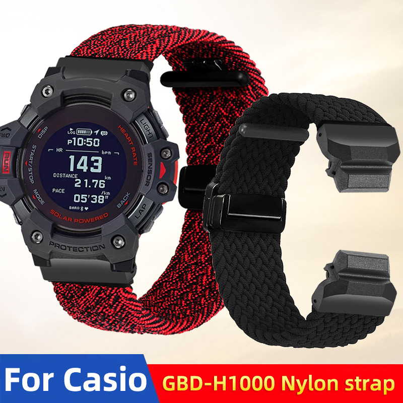 Casio Watches Smartwatch - GBD H1000 สายนาฬิกาไนลอนยืดหยุ่นสำหรับคาสิโอ 3475 สมาร์ทสปอร์ตวอทช์ GBD-H1000