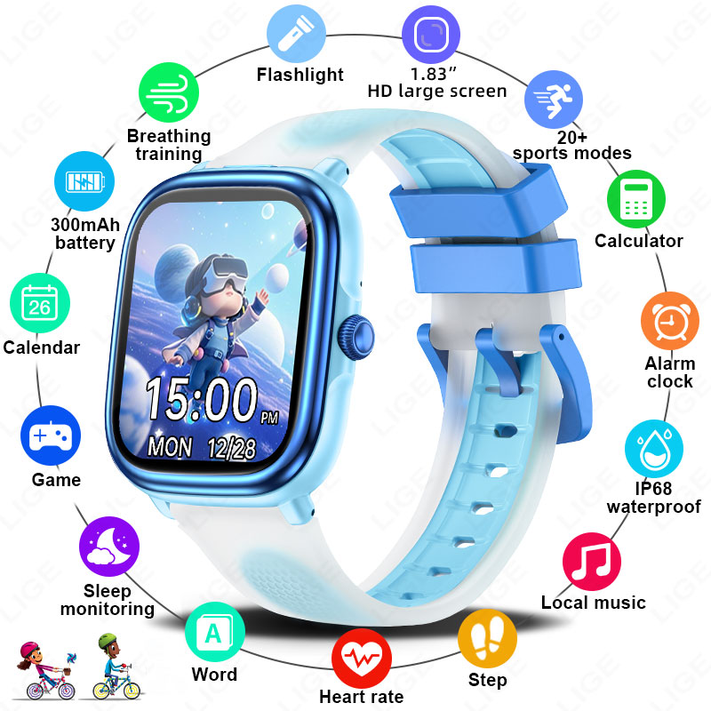 French Connection Watches Smartwatch App - LIGE เด็กผู้หญิงเด็กผู้ชายนำเสนอสมาร์ทวอทช์ ตัวติดตามฟิตเนส โทรผ่านบลูทูธ สมาร์ทวอทช์ ผู้ชาย