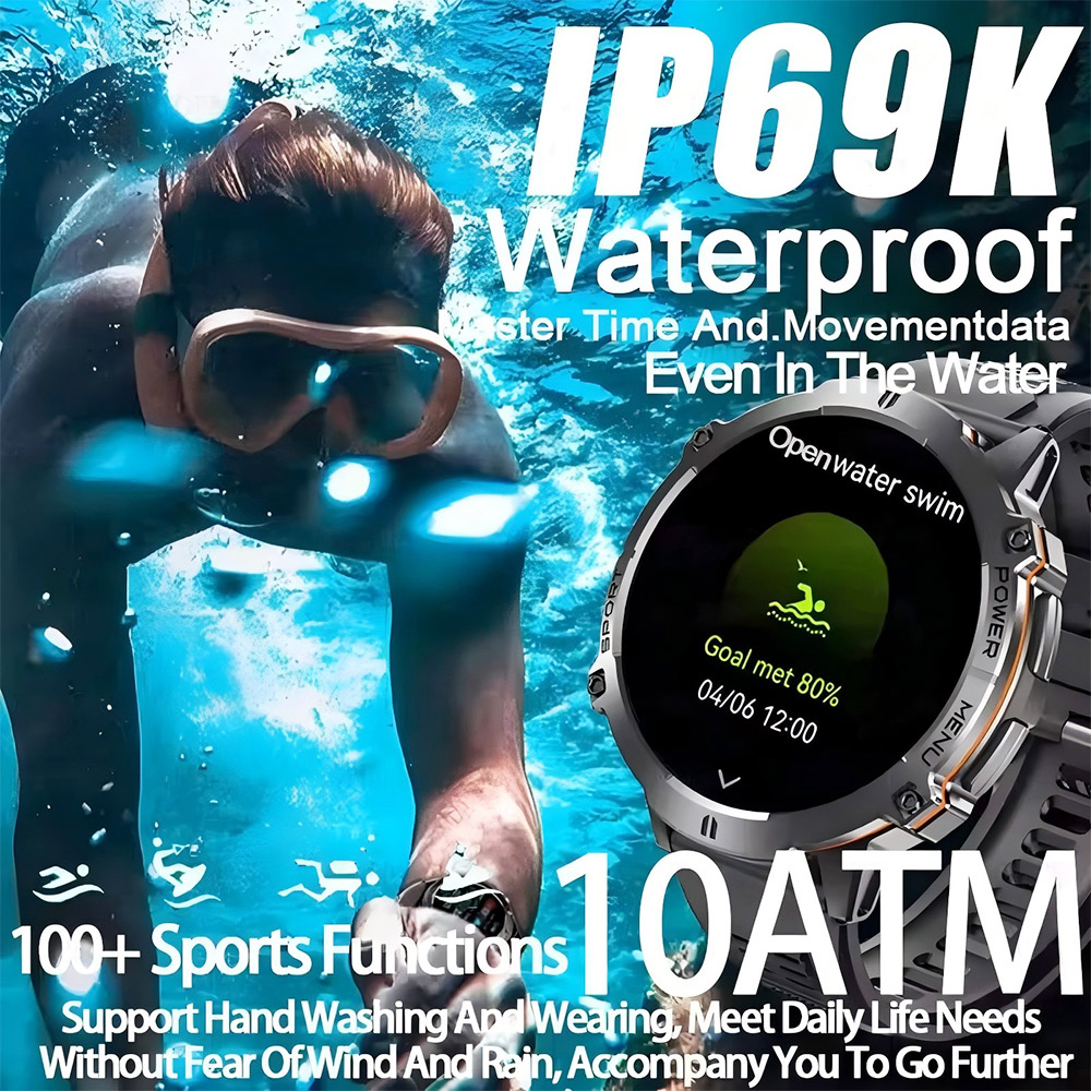 2026 นาฬิกาสมาร์ทวอทช์กีฬาทหาร - Smartwatch Professional Watches For Men บทวิจารณ์และราคา