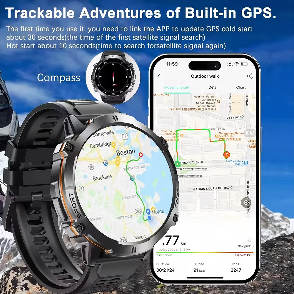 2026 นาฬิกาสมาร์ทวอทช์กีฬาทหาร - Smartwatch Professional Watches For Men บทวิจารณ์และราคา