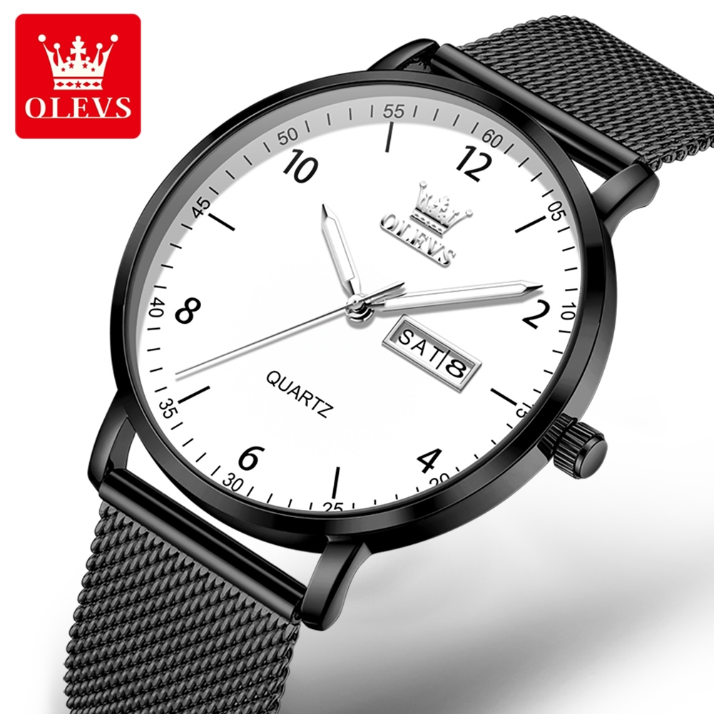 นาฬิกาควอตซ์ OLEVS ของแท้สำหรั - Mesh Stainless Strap บทวิจารณ์และราคา