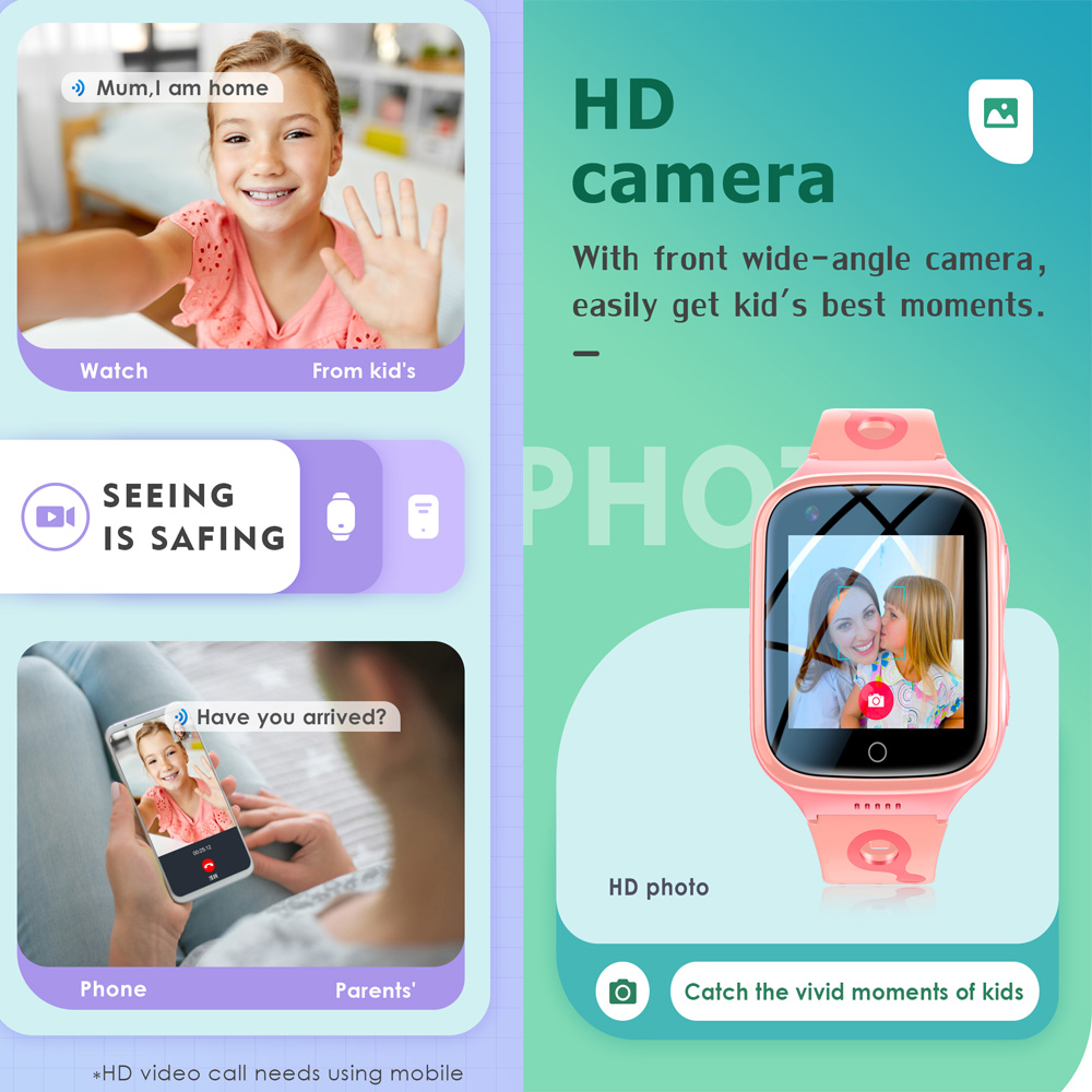 สมาร์ทวอทช์สำหรับเด็ก4G 1000 m - Smartwatch Digital Watches For Girls บทวิจารณ์และราคา