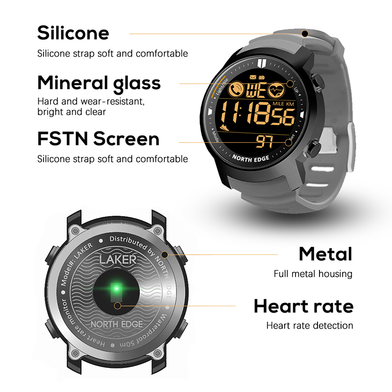 NORTH EDGE สมาร์ทวอท์ชผู้ชายเค - Smartwatch Professional Watches For Men บทวิจารณ์และราคา
