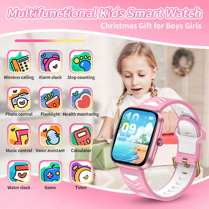 LIGE นาฬิกาอัจฉริยะรุ่นใหม่ ขน - Smartwatch Digital Watches For Girls บทวิจารณ์และราคา