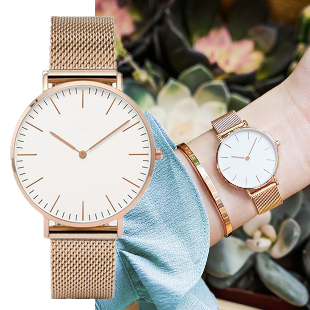 แบรนด์หรูนาฬิกาผู้หญิงแฟชั่นสแ - Mesh Stainless Strap บทวิจารณ์และราคา