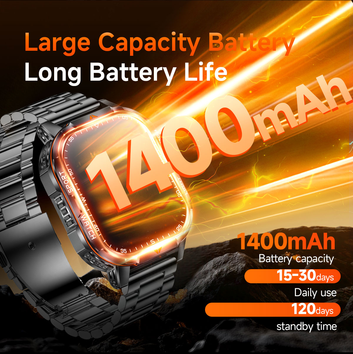 2026 ใหม่ทหาร 1400mAh แบตเตอรี - French Connection Watches Smartwatch App บทวิจารณ์และราคา