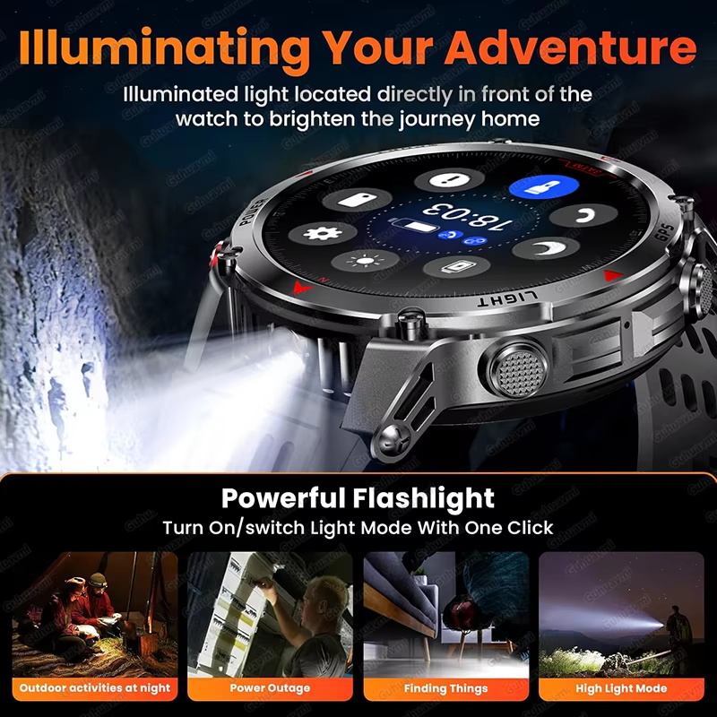 ทหาร 540mAh GPS สมาร์ทวอทช์ 3A - Smartwatch Professional Watches For Men บทวิจารณ์และราคา