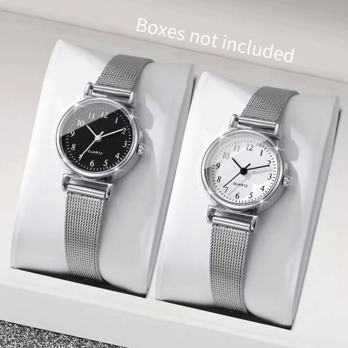 1/2 ชิ้นนาฬิกาแฟชั่นผู้หญิงสาย - Mesh Stainless Strap บทวิจารณ์และราคา