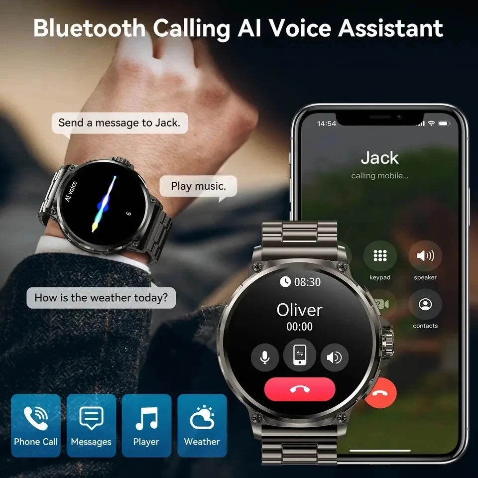 นาฬิกาสมาร์ทวอทช์บลูทูธโทรออกไ - Smartwatch Professional Watches For Men บทวิจารณ์และราคา